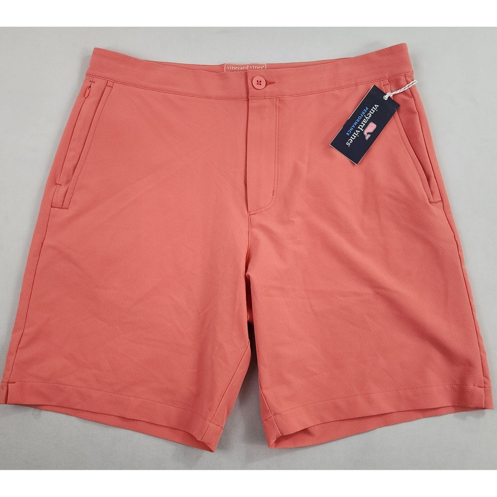 Vineyard Vines Mens Sandbar Performance Shorts 32 Just Peachy Pink 9 Inch Inseam